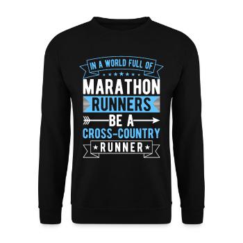 Design de coureur de cross-country - Entraîneur XC - Course à pied - Sweat-shirt Unisexe - noir - Devant - Alina (178cm) & Michal (187cm)