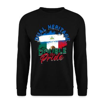 Nicaragua Dual Heritage Double The Pride - Unisex Pullover - Schwarz - Vorne - Alina (178cm) & Michal (187cm)