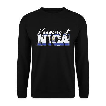 Nicaragua Nicaragisch Keep It Nica - Unisex Pullover - Schwarz - Vorne - Alina (178cm) & Michal (187cm)