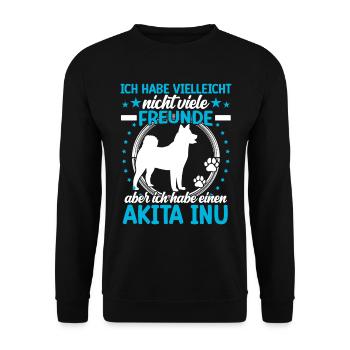 Akita Inu is my friend Japanese Akita Inu - Unisex Sweatshirt - black - Front - Alina (178cm) & Michal (187cm)