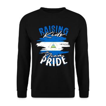 Nicaragua Nicaragisch Raising Kids With Nica Pride - Unisex Pullover - Schwarz - Vorne - Alina (178cm) & Michal (187cm)