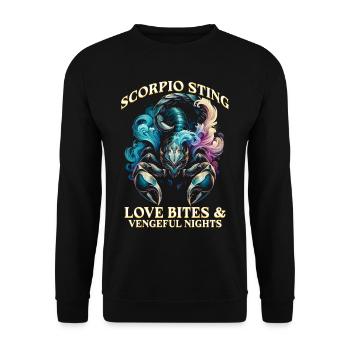 Horoskop Skorpion Scorpio Sting - Unisex Pullover - Schwarz - Vorne - Alina (178cm) & Michal (187cm)