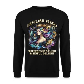 Horoscope Virgo Devilish Virgo - Unisex Sweatshirt - black - Front - Alina (178cm) & Michal (187cm)