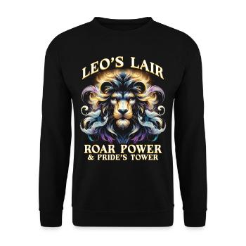 Horoscope Leo Leo's Lair - Unisex Sweatshirt - black - Front - Alina (178cm) & Michal (187cm)