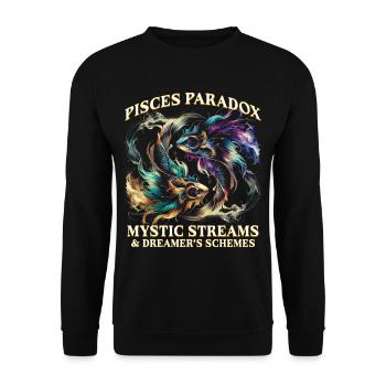 Horoscope Pisces Pisces Paradox - Unisex Sweatshirt - black - Front - Alina (178cm) & Michal (187cm)