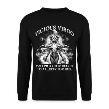 Horoscope Vierge Vicious Vierge - Sweat-shirt Unisexe - noir - Devant - Alina (178cm) & Michal (187cm)