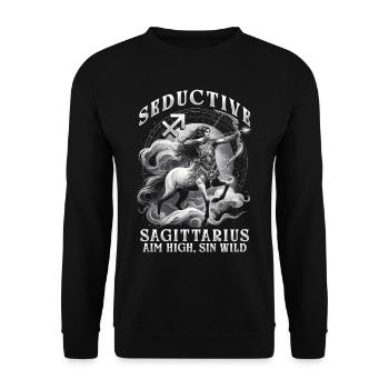 Sagittarius Horoscope Seductive Sagittarius - Unisex Sweatshirt - black - Front - Alina (178cm) & Michal (187cm)