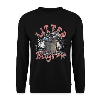 Environmentalist Litter Bugs Me - Unisex Sweatshirt - black - Front - Alina (178cm) & Michal (187cm)