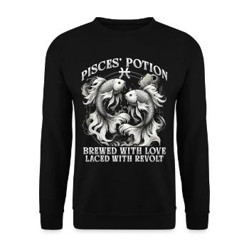 Pisces Horoscope Pisces Potion - Unisex Sweatshirt - black - Front - Alina (178cm) & Michal (187cm)