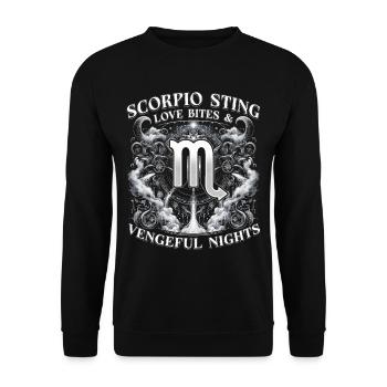 Skorpion Horoskop Scorpio Sting - Unisex Pullover - Schwarz - Vorne - Alina (178cm) & Michal (187cm)