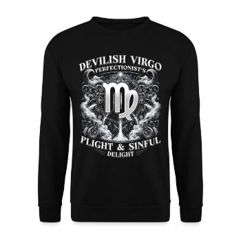 Virgo Horoscope Devilish Virgo - Unisex Sweatshirt - black - Front - Alina (178cm) & Michal (187cm)