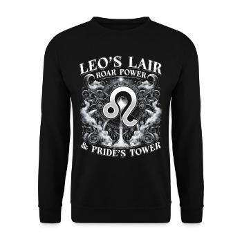 Horoscope Lion L’antre du Lion - Sweat-shirt Unisexe - noir - Devant - Alina (178cm) & Michal (187cm)