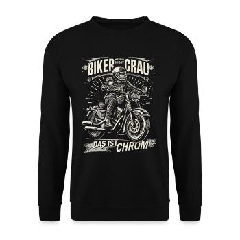 Biker werden nicht grau Motorradfahrer & Biker Opa - Unisex Pullover - Schwarz - Vorne - Alina (178cm) & Michal (187cm)