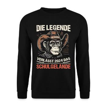Abschlussklasse 2024 | Schulabschluss | Schüler - Unisex Pullover - Schwarz - Vorne - Alina (178cm) & Michal (187cm)