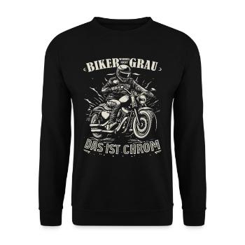 Biker werden nicht grau Motorradfahrer & Biker Opa - Unisex Pullover - Schwarz - Vorne - Alina (178cm) & Michal (187cm)