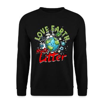 Protection de l’environnement Environnementaliste Amour Terre Haine Litière - Sweat-shirt Unisexe - noir - Devant - Alina (178cm) & Michal (187cm)