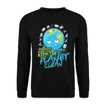 Umweltschutz Umweltschützer Recyceln - Unisex Pullover - Schwarz - Vorne - Alina (178cm) & Michal (187cm)