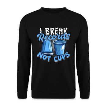 Cup Stacking I Break Records Not Cups - Unisex Pullover - Schwarz - Vorne - Alina (178cm) & Michal (187cm)