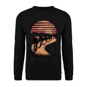 Bicycle Tour Mountains Road Bike Bike Nature Excursion - Unisex Sweatshirt - black - Front - Alina (178cm) & Michal (187cm)