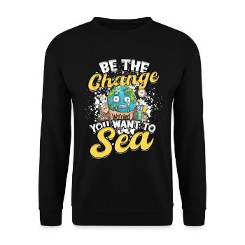 Umweltschutz Umweltschützer Recyceln - Unisex Pullover - Schwarz - Vorne - Alina (178cm) & Michal (187cm)