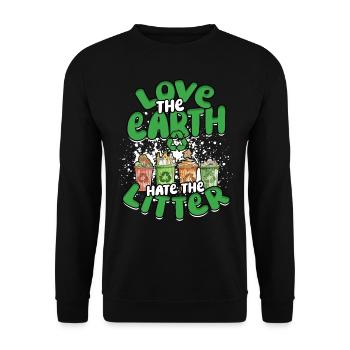 Umweltschutz Umweltschützer Recyceln - Unisex Pullover - Schwarz - Vorne - Alina (178cm) & Michal (187cm)
