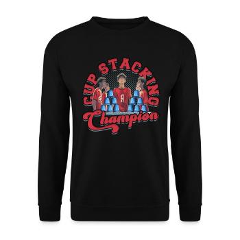 Cup Stacking Champion - Unisex Pullover - Schwarz - Vorne - Alina (178cm) & Michal (187cm)