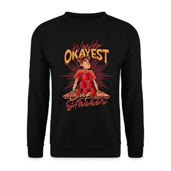 Worlds Okayest Empileur de gobelets - Sweat-shirt Unisexe - noir - Devant - Alina (178cm) & Michal (187cm)