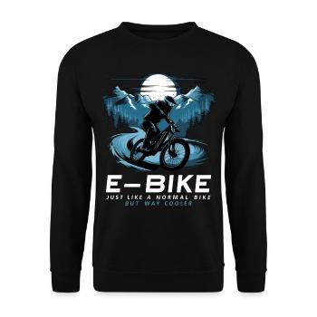 E Bike Dire Citation Cycliste Montagnes Nature - Sweat-shirt Unisexe - noir - Devant - Alina (178cm) & Michal (187cm)