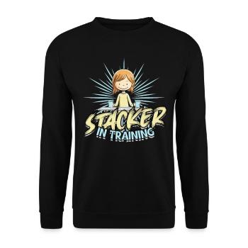 Sport Stacking Speed Stacker In Training - Unisex Pullover - Schwarz - Vorne - Alina (178cm) & Michal (187cm)