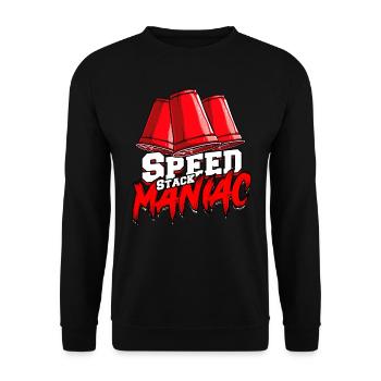Cup Stacking Speed Stack Maniac - Unisex Sweatshirt - black - Front - Alina (178cm) & Michal (187cm)