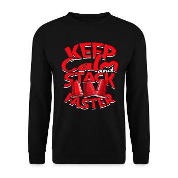 Sport Stacking Speed Stacker - Unisex Pullover - Schwarz - Vorne - Alina (178cm) & Michal (187cm)