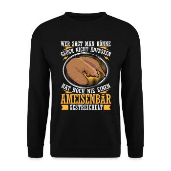Anteater petting anteaters - Unisex Sweatshirt - black - Front - Alina (178cm) & Michal (187cm)
