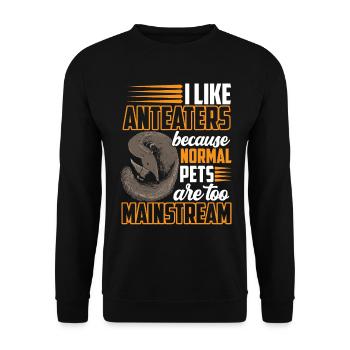 J’aime fourmilier Ours mangeur de fourmis - Sweat-shirt Unisexe - noir - Devant - Alina (178cm) & Michal (187cm)