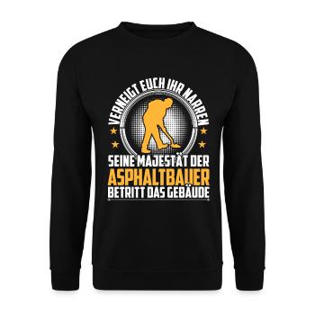 Asphalt builder bows to you road builder - Unisex Sweatshirt - black - Front - Alina (178cm) & Michal (187cm)