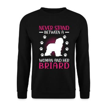Briard Berger de Brie épouse et son Briard - Sweat-shirt Unisexe - noir - Devant - Alina (178cm) & Michal (187cm)