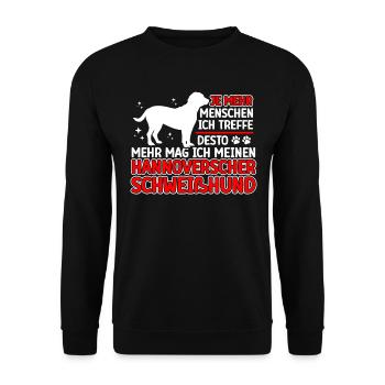 Hanoverian Sweathound more like - Unisex Sweatshirt - black - Front - Alina (178cm) & Michal (187cm)