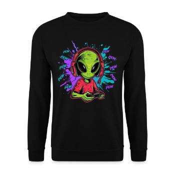 Jeux vidéo | Joueur | Console et jeux - Sweat-shirt Unisexe - noir - Devant - Alina (178cm) & Michal (187cm)