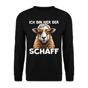 Schäff | Chef | Teamleiter| Abteilungsleiter - Unisex Pullover - Schwarz - Vorne - Alina (178cm) & Michal (187cm)