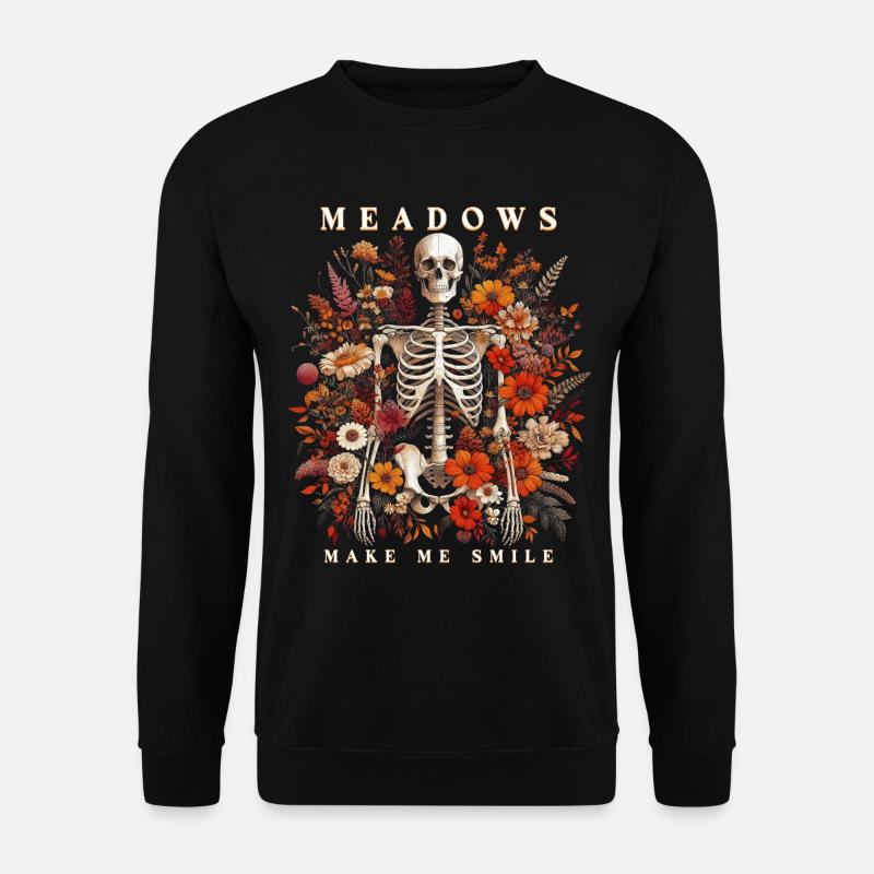 Cottagecore Meadows Make Me Smile - Unisex Pullover - Schwarz