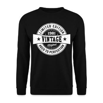 Rétro 1981 Anniversaire 1981 Cadeau 1981 Vintage - Sweat-shirt Unisexe - noir - Devant - Alina (178cm) & Michal (187cm)