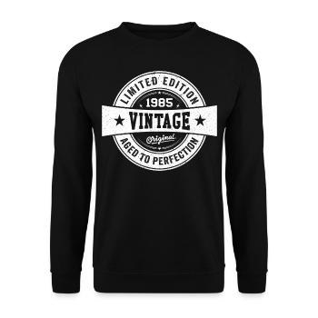 Rétro 1985 Anniversaire 1985 Cadeau 1985 Vintage - Sweat-shirt Unisexe - noir - Devant - Alina (178cm) & Michal (187cm)