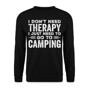 I Don't Need Therapy I Just Need To Go Camping - Sweat-shirt Unisexe - noir - Devant - Alina (178cm) & Michal (187cm)