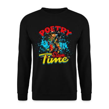 Poetry Slam Poetry Poetry Slam Poetry slam time - Unisex Sweatshirt - black - Front - Alina (178cm) & Michal (187cm)