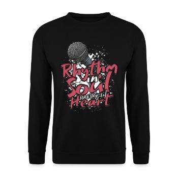 Poetry Slam Rhythm in soul, poetry in heart - Unisex Pullover - Schwarz - Vorne - Alina (178cm) & Michal (187cm)