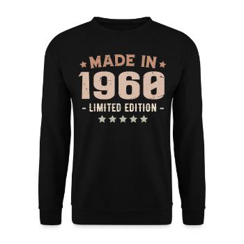 Made in 1960's Vintage 1960's Anniversary Gift - Unisex Sweatshirt - black - Front - Alina (178cm) & Michal (187cm)