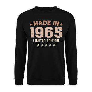 Hergestellt im Jahr 1965 Jahrgang 1965 Jubiläumsgeschenk - Unisex Pullover - Schwarz - Vorne - Alina (178cm) & Michal (187cm)