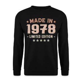 Hergestellt im Jahr 1978 Jubiläumsgeschenk 1978 Jahrgang 1978 - Unisex Pullover - Schwarz - Vorne - Alina (178cm) & Michal (187cm)