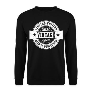 Retro 2020 Geburtstag 2020 Geschenk 2020 Jahrgang - Unisex Pullover - Schwarz - Vorne - Alina (178cm) & Michal (187cm)