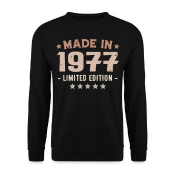 Made In 1977 Cadeau Anniversaire 1977 Vintage 1977 - Sweat-shirt Unisexe - noir - Devant - Alina (178cm) & Michal (187cm)