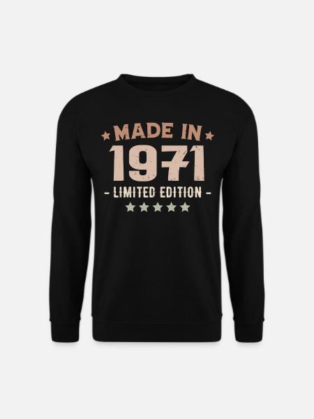 Baujahr 1971 Jubiläumsgeschenk 1971 Jahrgang 1971 - Unisex Pullover - Schwarz